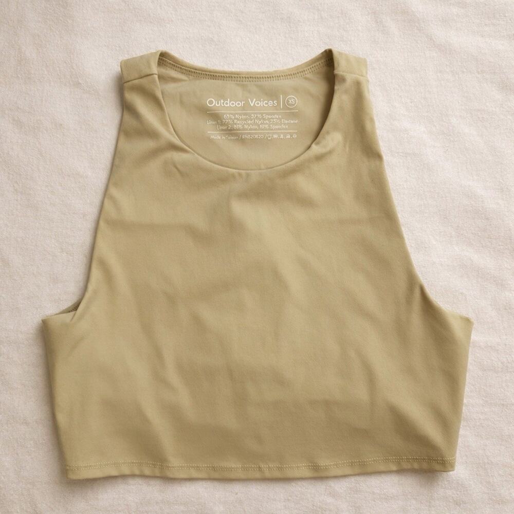 Outdoor Voices Cropped Tank Top Beige Women’s Size XS Athletic Workout Casual - Picture 4 of 7